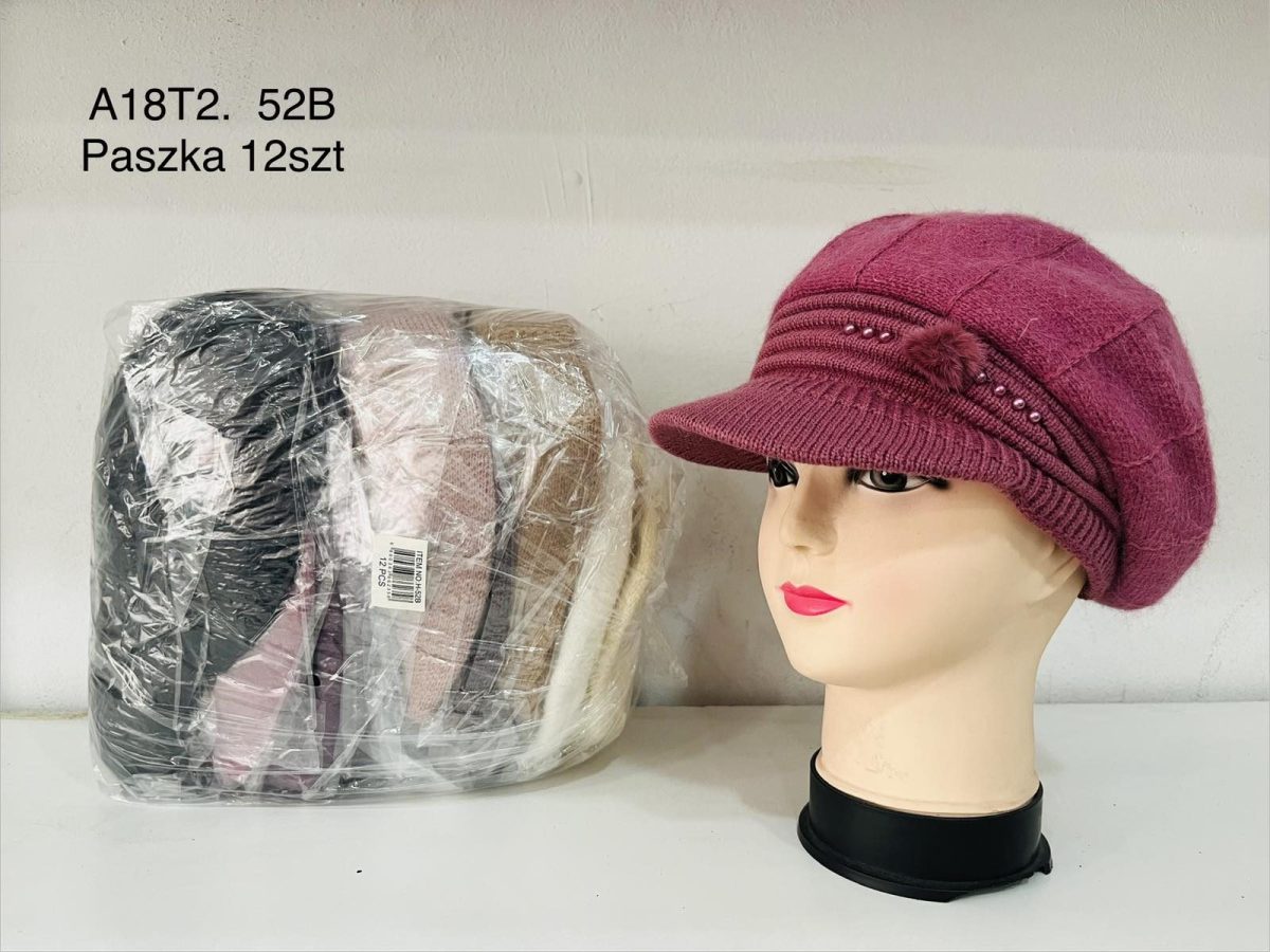 Czapki Damskie_ paczka 12szt _mix kolor 9553162