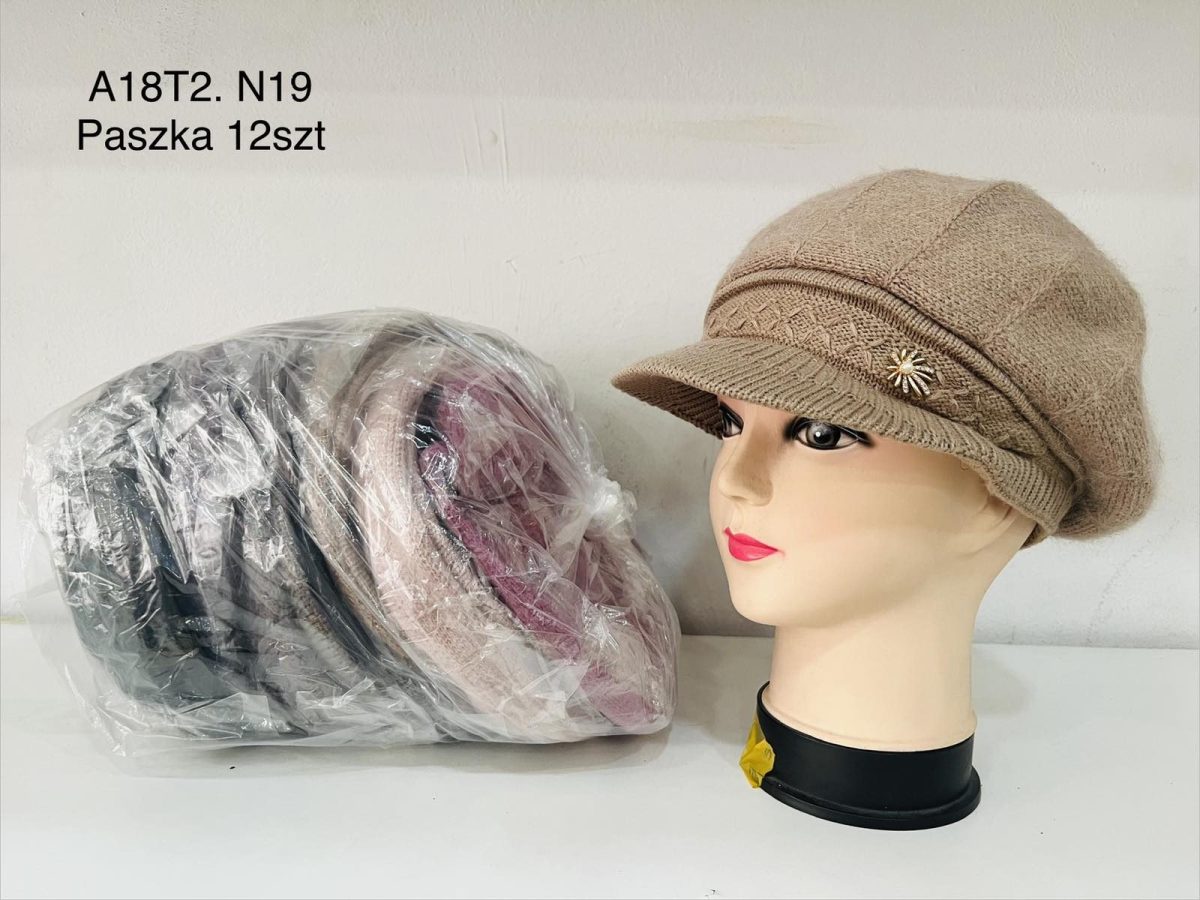 Czapki Damskie_ paczka 12szt _mix kolor 9553163