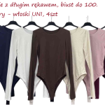 Body damskie z długim rękawem_ biust do 100. Duże rozmiary – Produkt włoski (UNI_ 4) 9553333