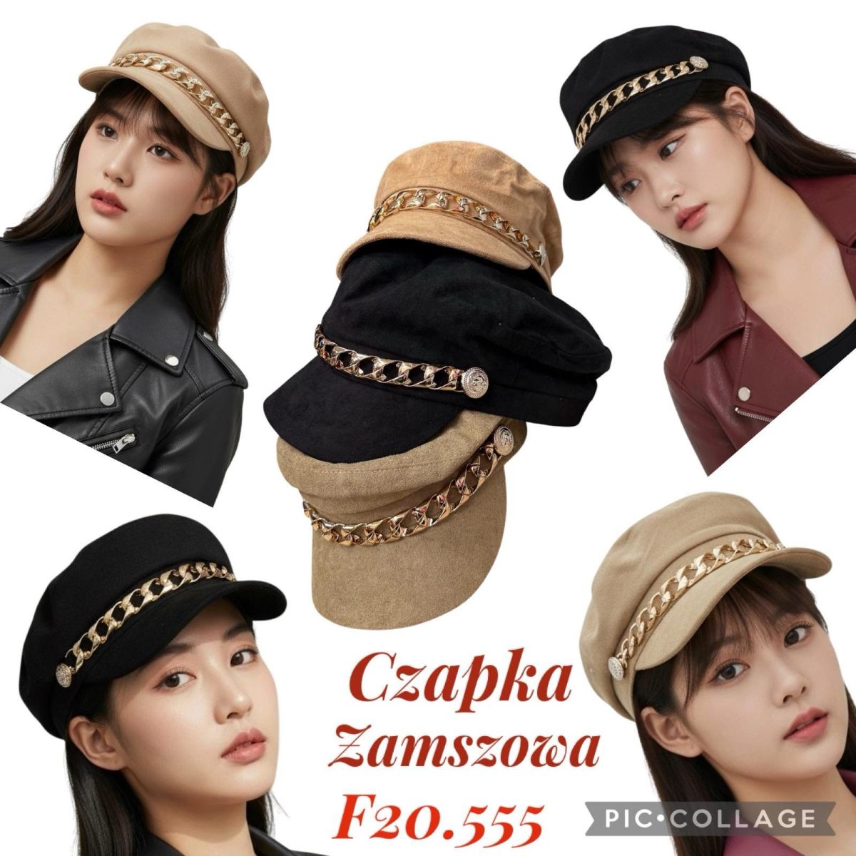 Czapki Damskie_ paczka 12 szt _mix kolor 6122264