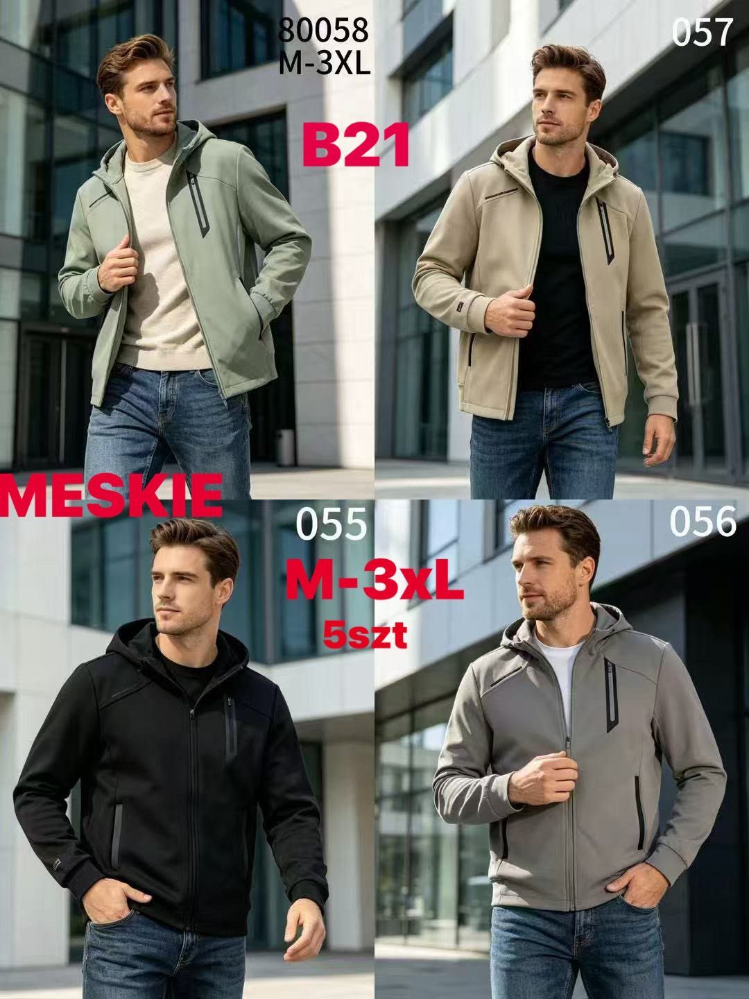 Kurtki MĘSKA _size m-3xl_ paczka 5szt_ 1 kolor 2179651