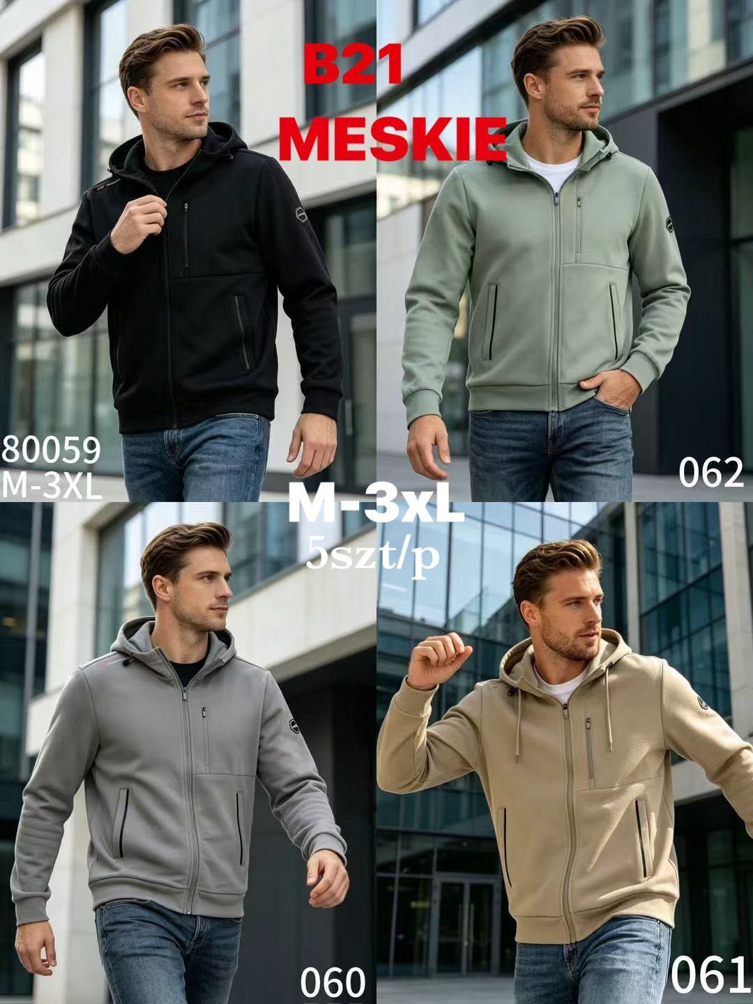 Kurtki MĘSKA _size m-3xl_ paczka 5szt_ 1 kolor 2179652