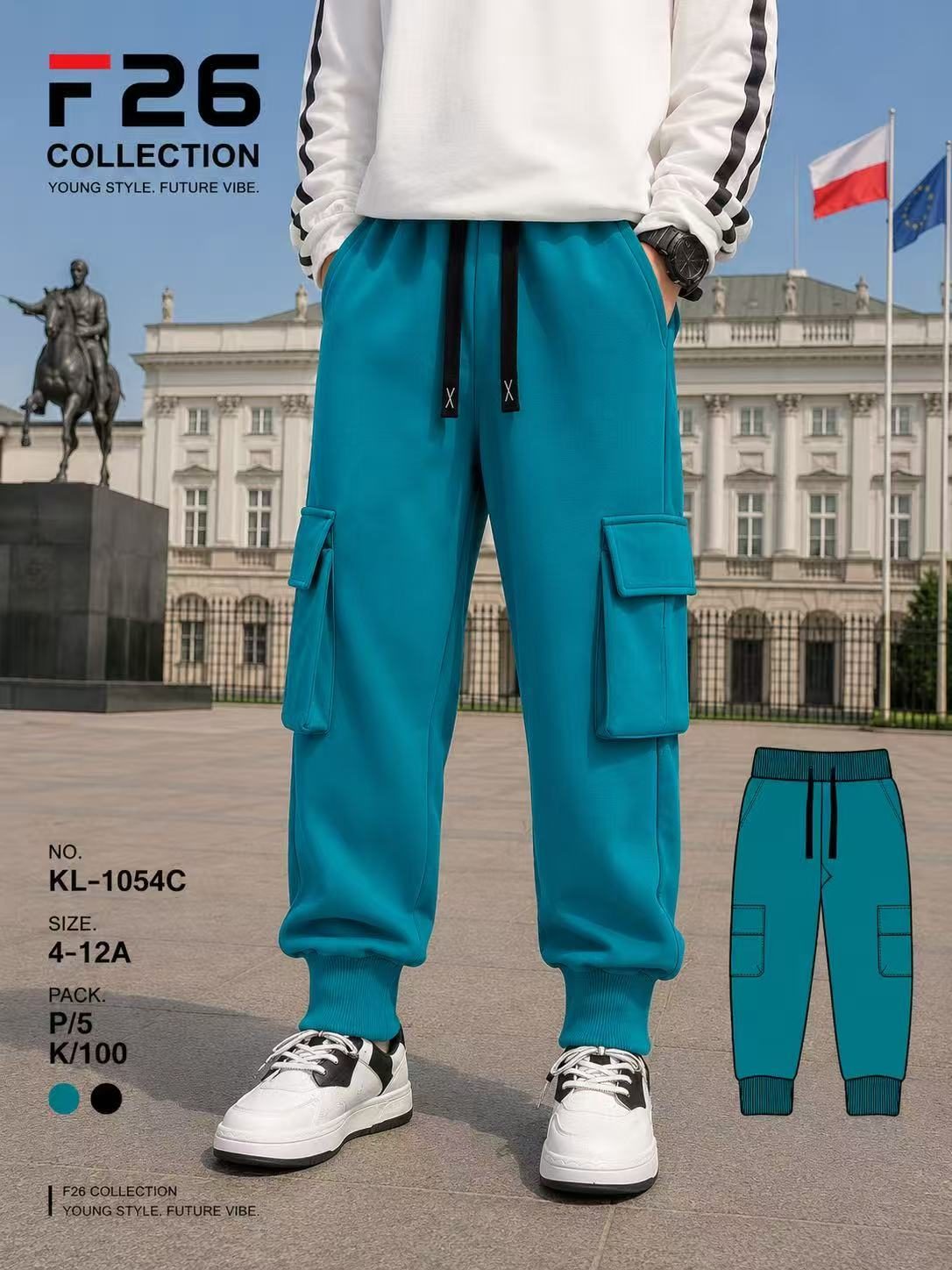 Spodnie DZIECIĘCA size 4-12 lat_ paczka 5szt _1 kolor 1663342