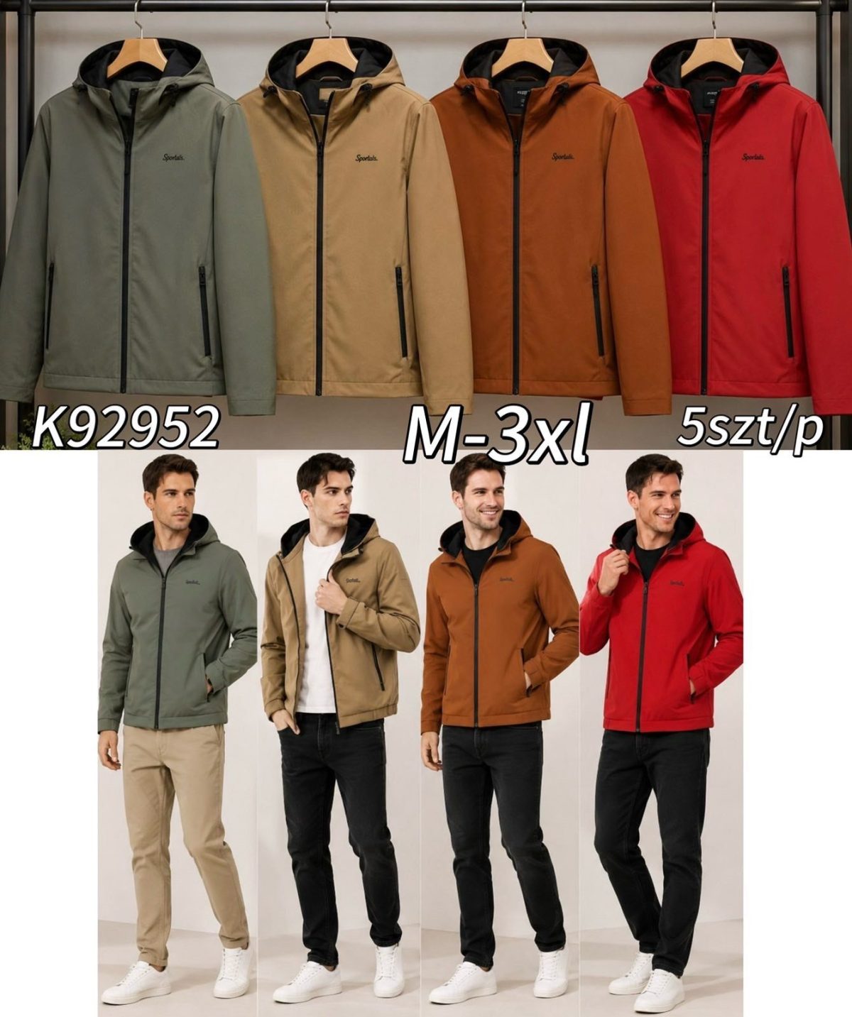 Kurtki MĘSKA _ Size m-3xl_ paczka 5szt_1kolor 2039109