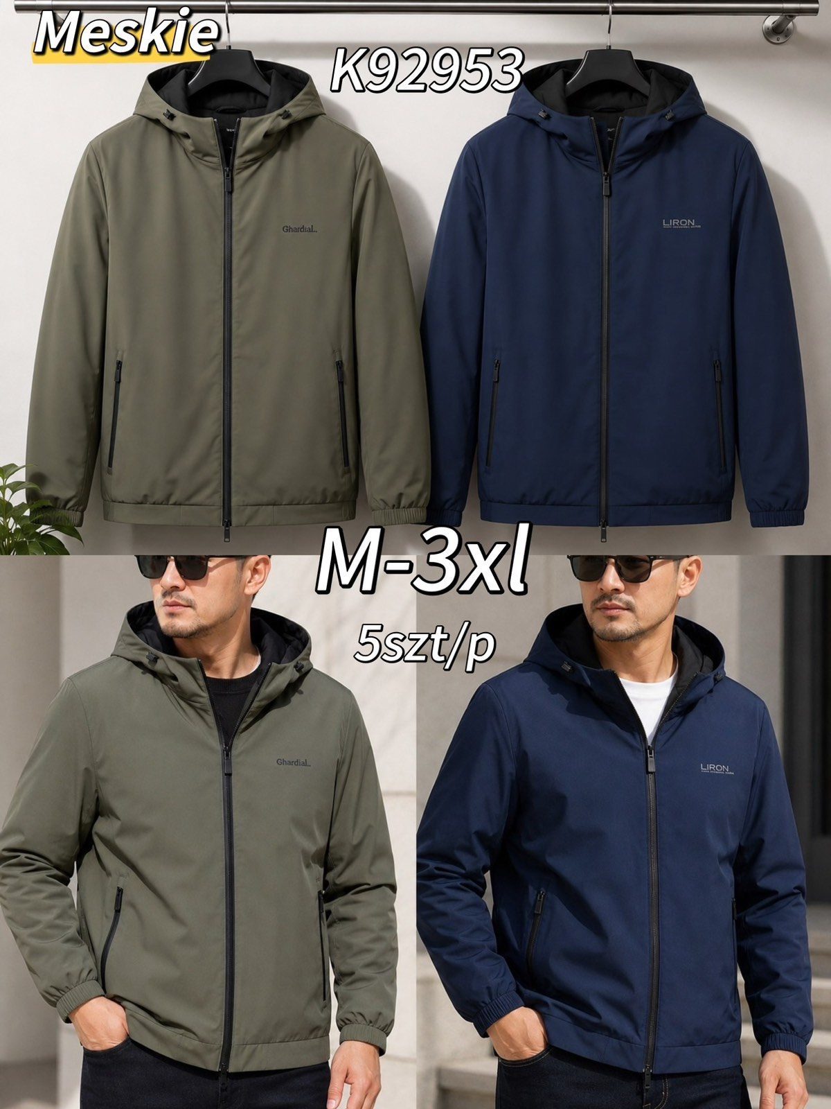 Kurtki MĘSKA _ Size m-3xl_ paczka 5szt_1kolor 2039110