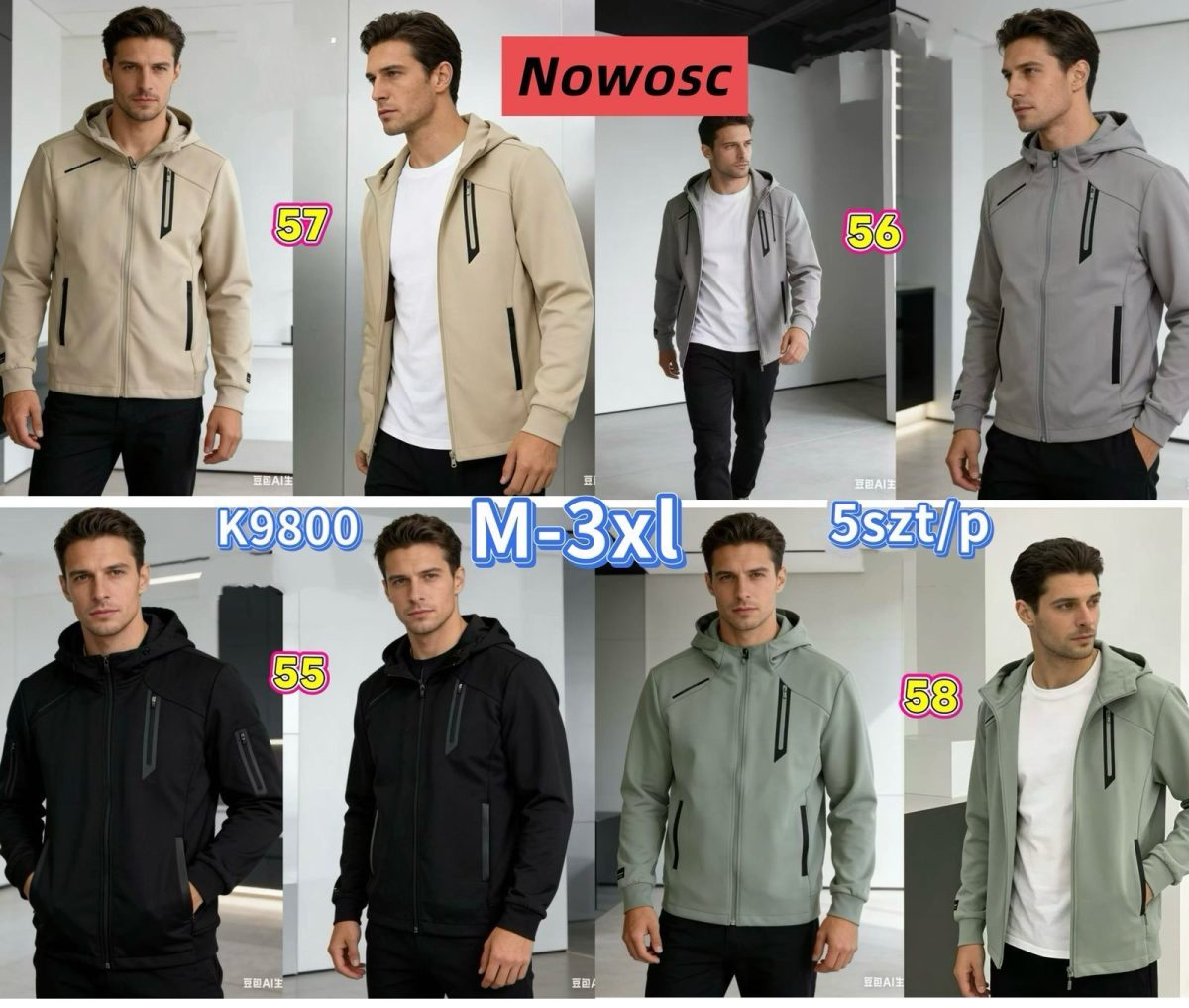 Kurtki MĘSKA _ Size m-3xl_ paczka 5szt_1kolor 2039113