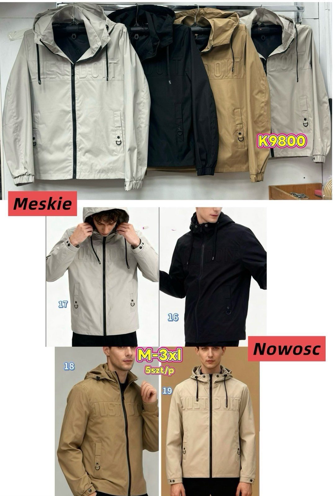 Kurtki MĘSKA _ Size m-3xl_ paczka 5szt_1kolor 2039126