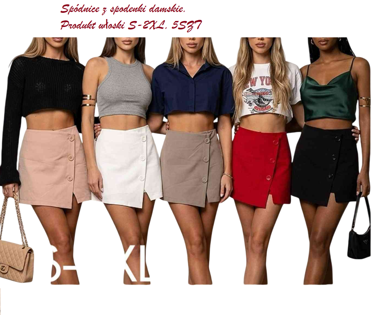 Spódnice z spodenki damskie. Produkt włoski (S-2XL_ 5) 6380689