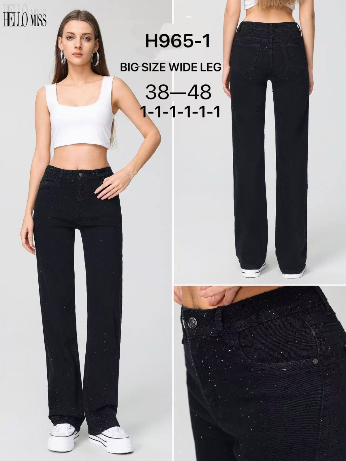 Jeansy Damskie _ size 38-48_paczka 12szt_ 2036375