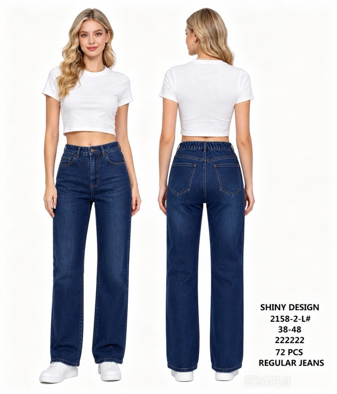 Jeansy Damskie _ size 38-48_paczka 12szt_ 2036376