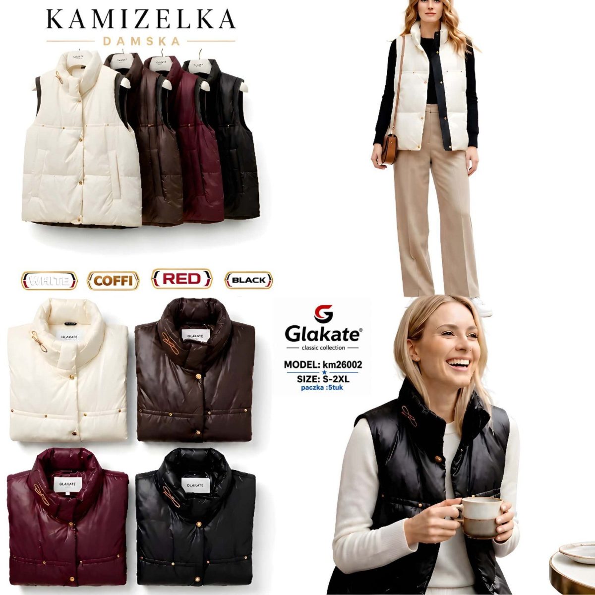 Kamizelki Damskie _ size S-2XL_paczka 5szt_1 kolor 7608810