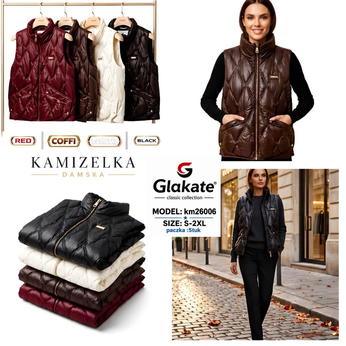 Kamizelki Damskie _ size S-2XL_paczka 5szt_1 kolor 7608813