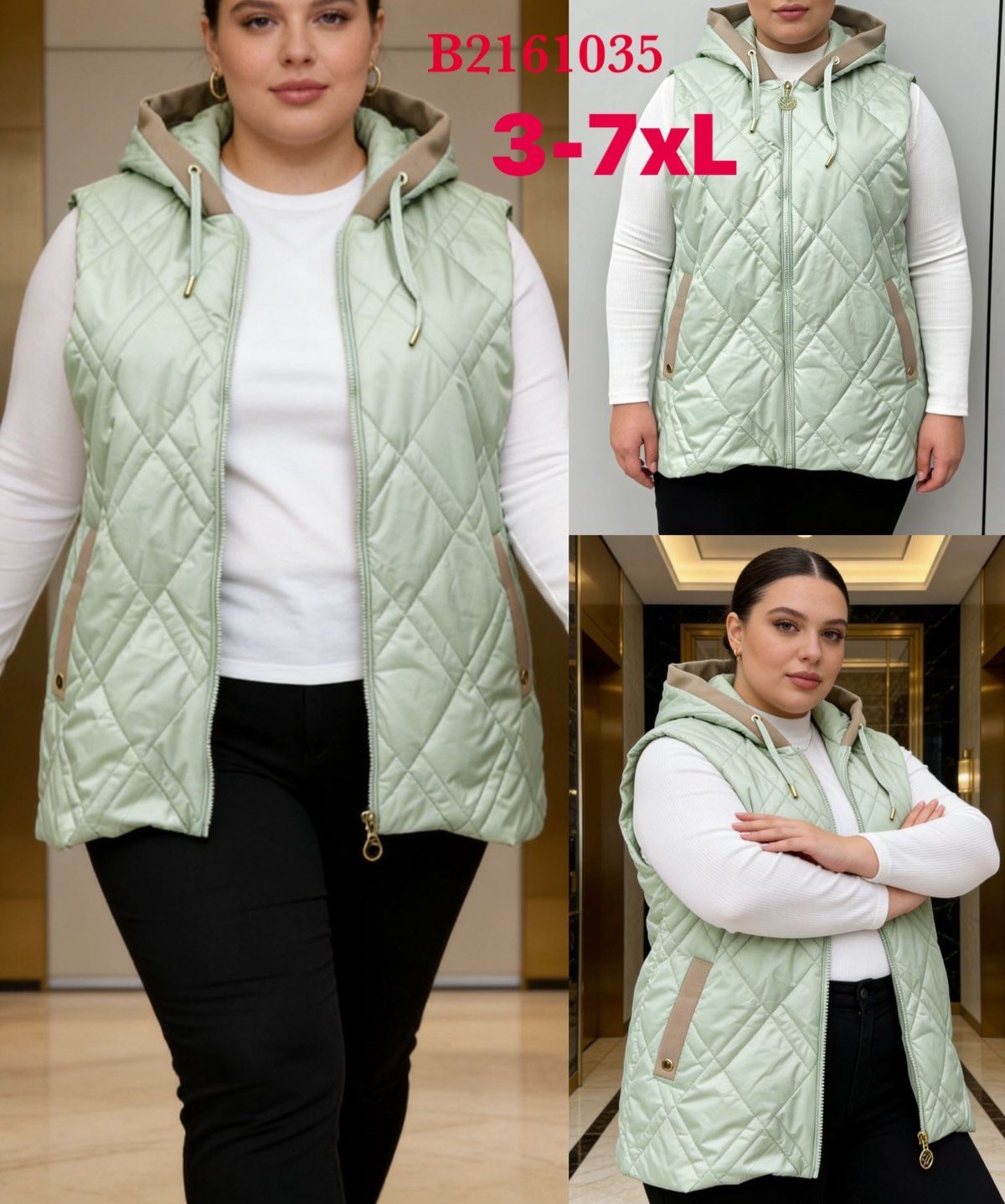 Kamizelki Damskie _ size 3-7xl_ paczka 5szt_ 1 kolor 7824997