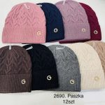 Czapki Damskie_ paczka 12szt _mix kolor 7825176
