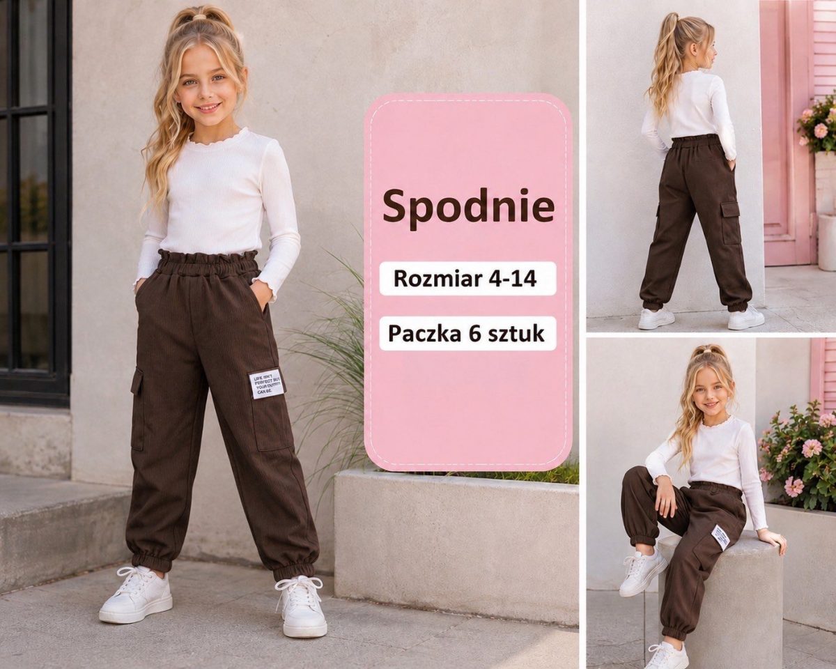 Spodnie DZIECIĘCA size 4-14 lat_ paczka 6szt _1 kolor 8472488