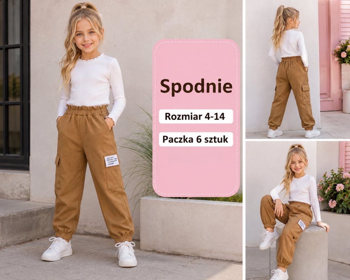 Spodnie DZIECIĘCA size 4-14 lat_ paczka 6szt _1 kolor 8472489