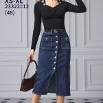 Spódnica długa Jeansowa Damskie _size xs-xl_ paczka 12szt_ 4086283