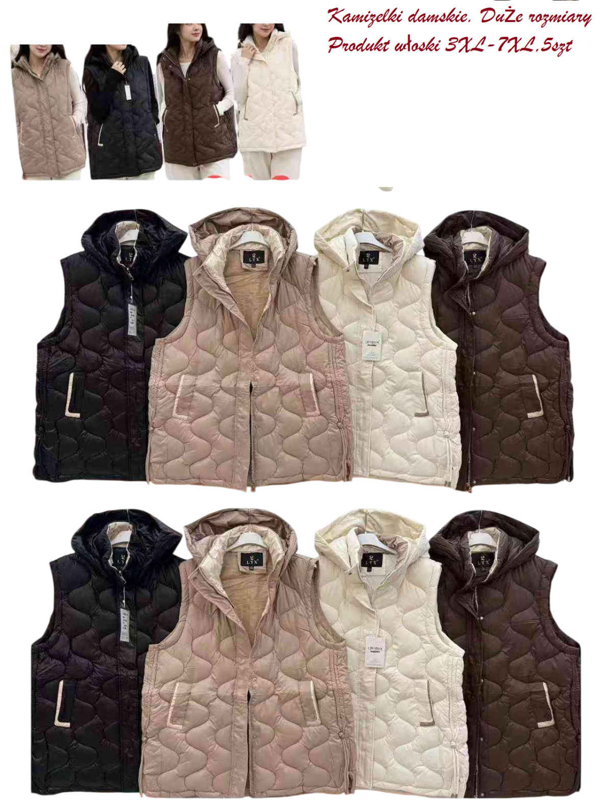 Kamizelki damskie. Duże rozmiary - Produkt włoski (3XL-7XL_5) 1131453