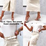Spódnica długa Jeansowa Damskie   _size xs-xl_ paczka 12szt_[bez pasek] 3348881