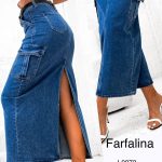 Spódnica długa Jeansowa Damskie   _size xs-l_ paczka 10szt_[bez pasek] 3348898