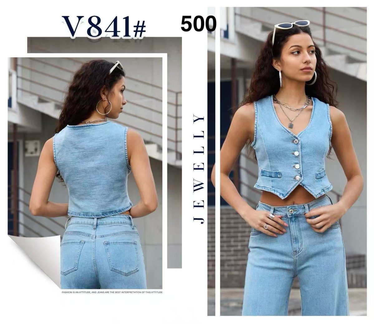 Kamizelki Jeansowa Damskie _size s-2xl_ paczka 10szt_