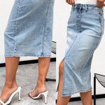 Spódnica długa Jeansowa Damskie Msara _size 30-38_ paczka 10szt_