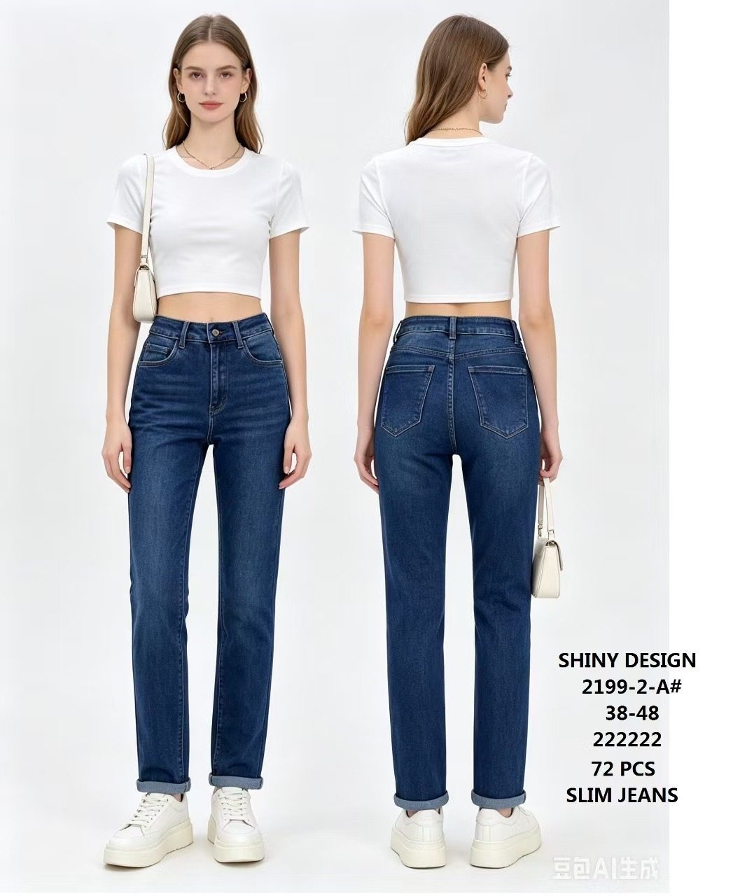 Jeansy Damskie _size 38-48_ paczka 12szt_ 8072895