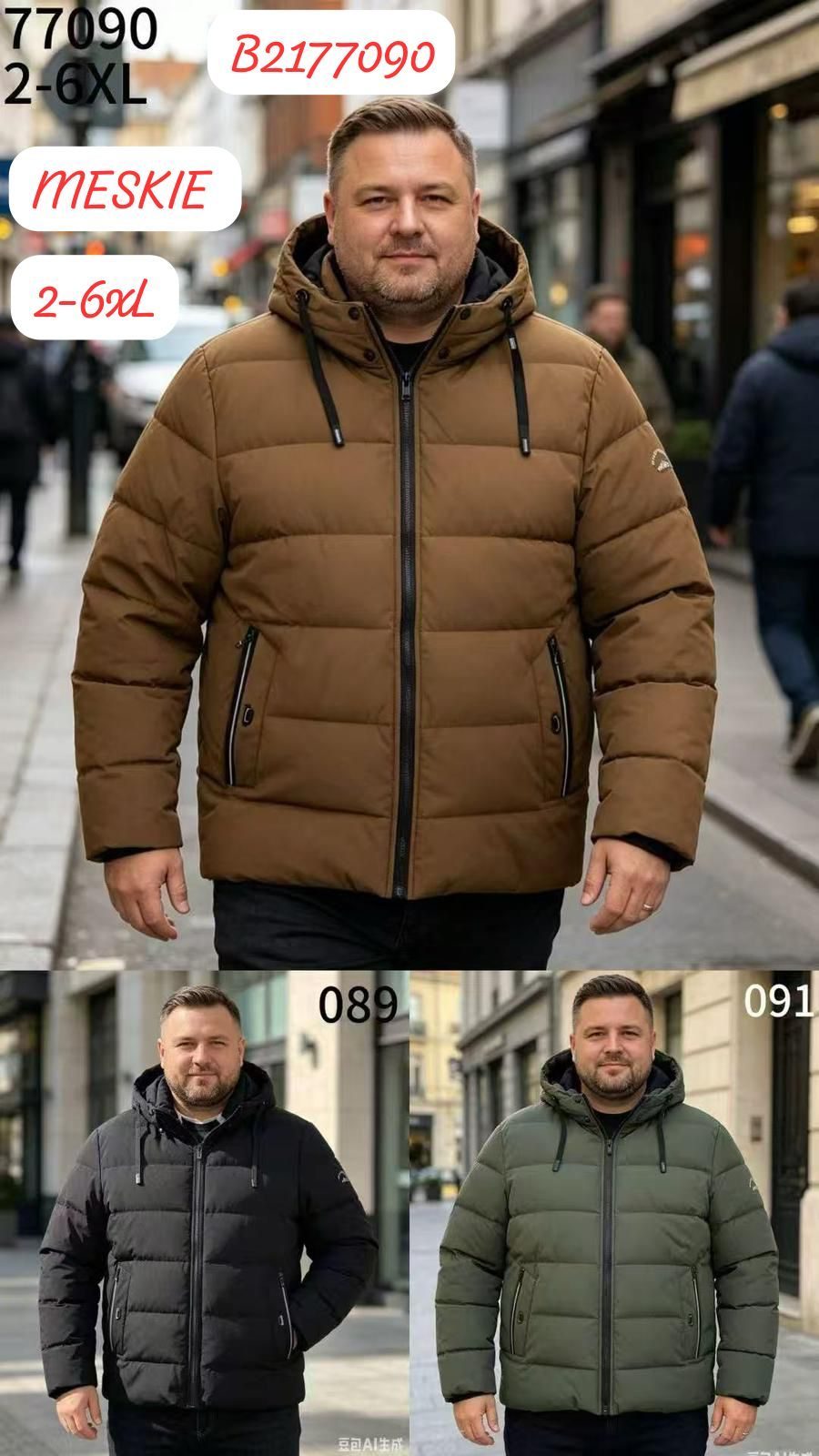 Kurtki MĘSKA _size 2-6xl_ paczka 5szt _1kolor 8072912