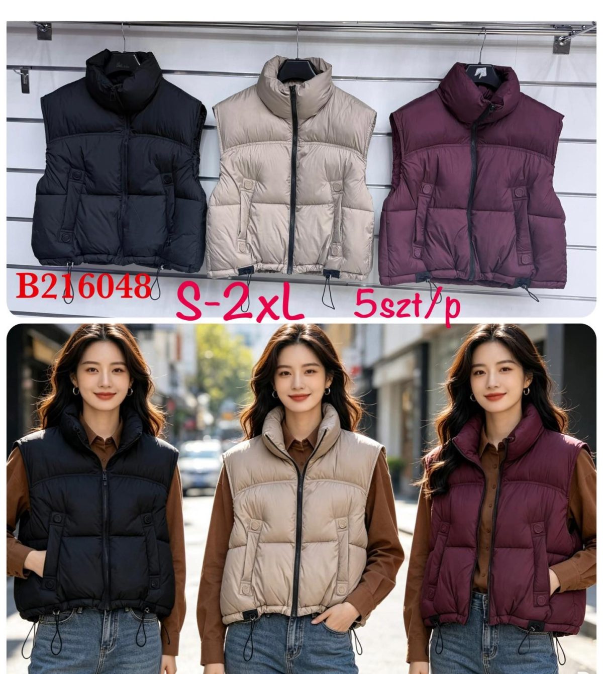 Kamizelki Damskie _size s-2xl_ paczka 5szt _1 kolor 3760204