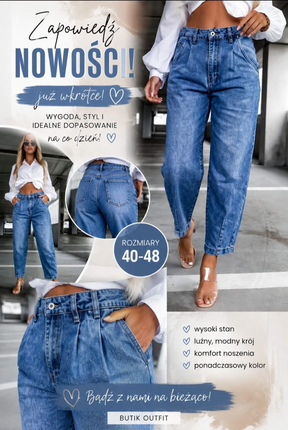 Jeansy Damskie _size 40-48_ paczka 10szt_ 5576471