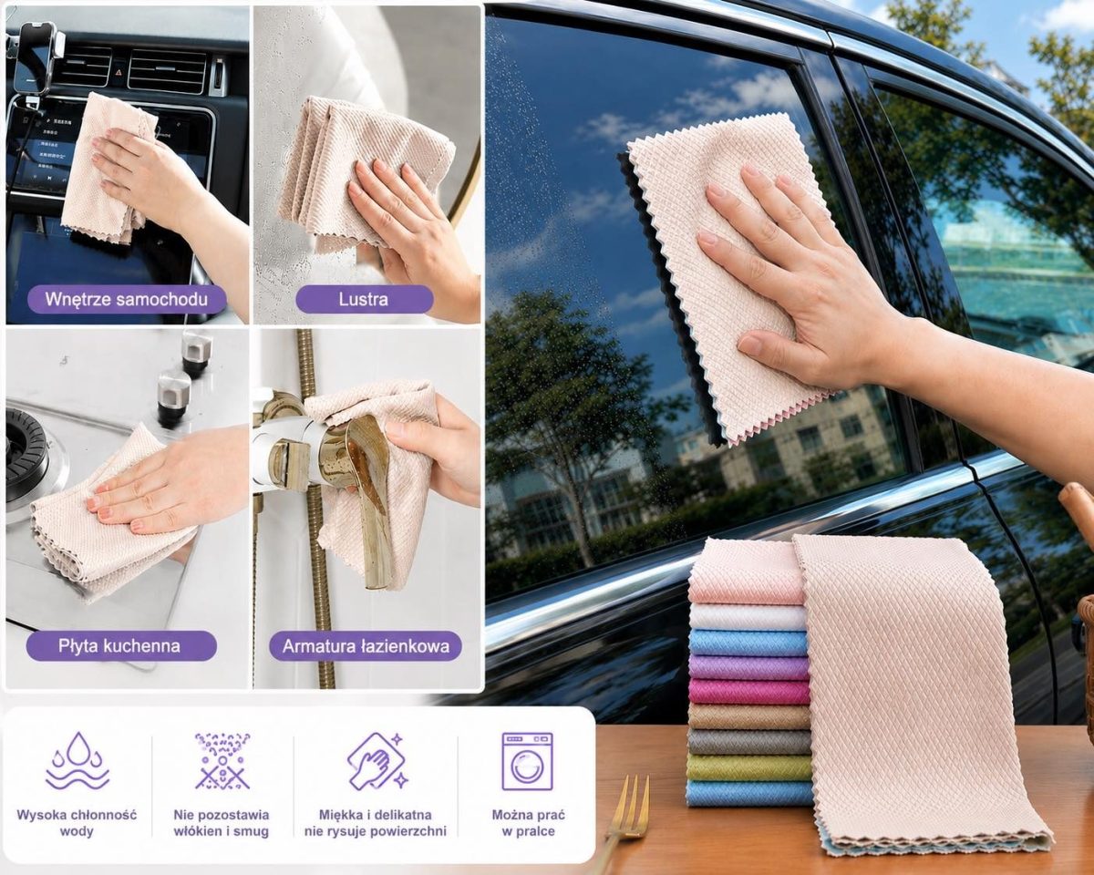 MAGICZNE ŚCIERECZKI ✨ Do wszystkiego – szyby_ lustra_ kuchnia auto – bez smug! _Paczka 30szt mix 5576554