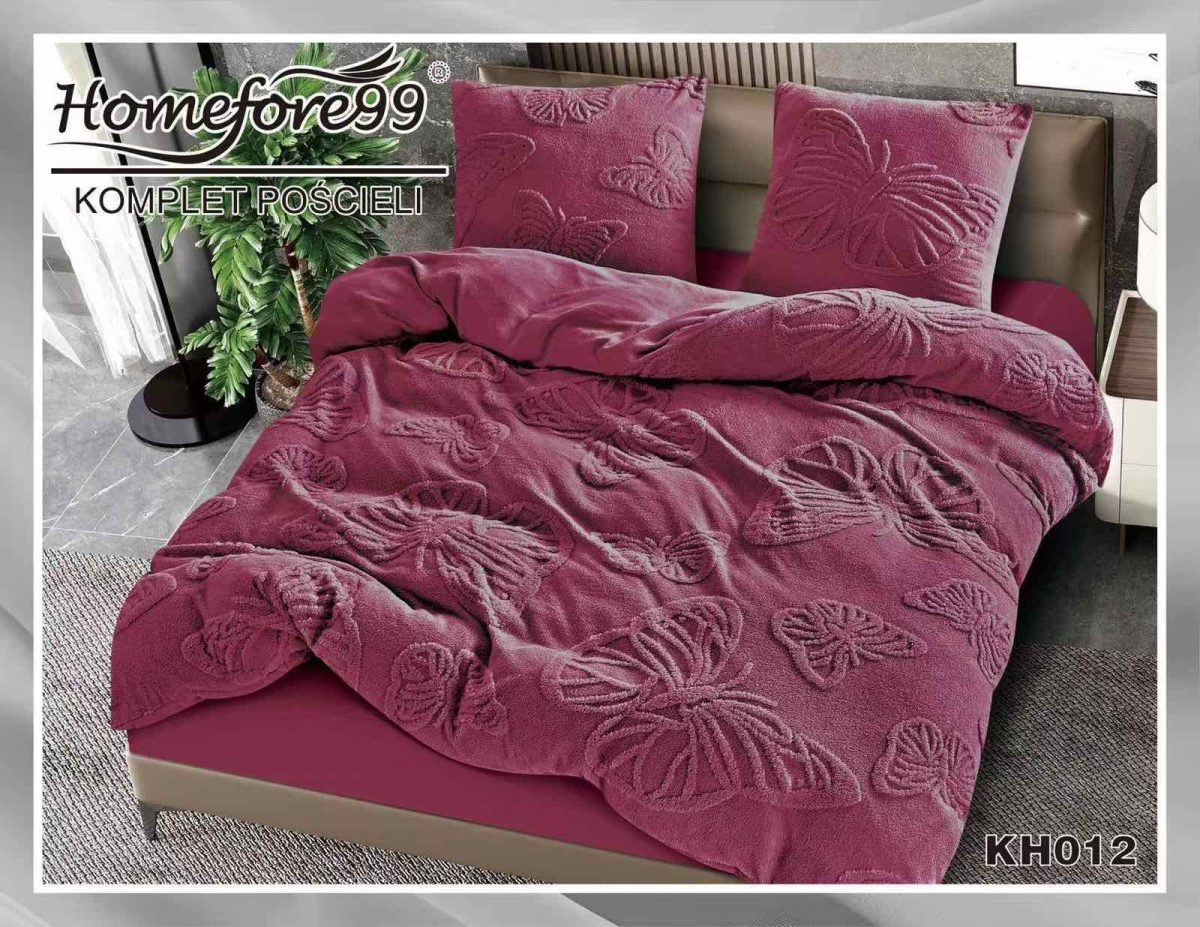 Komplet pościeli z super tkaniny o fakturze miękkiego koca - mikrofibry welurowej_ 3 Częściowy Rozmiar : 200/220cm 9370516