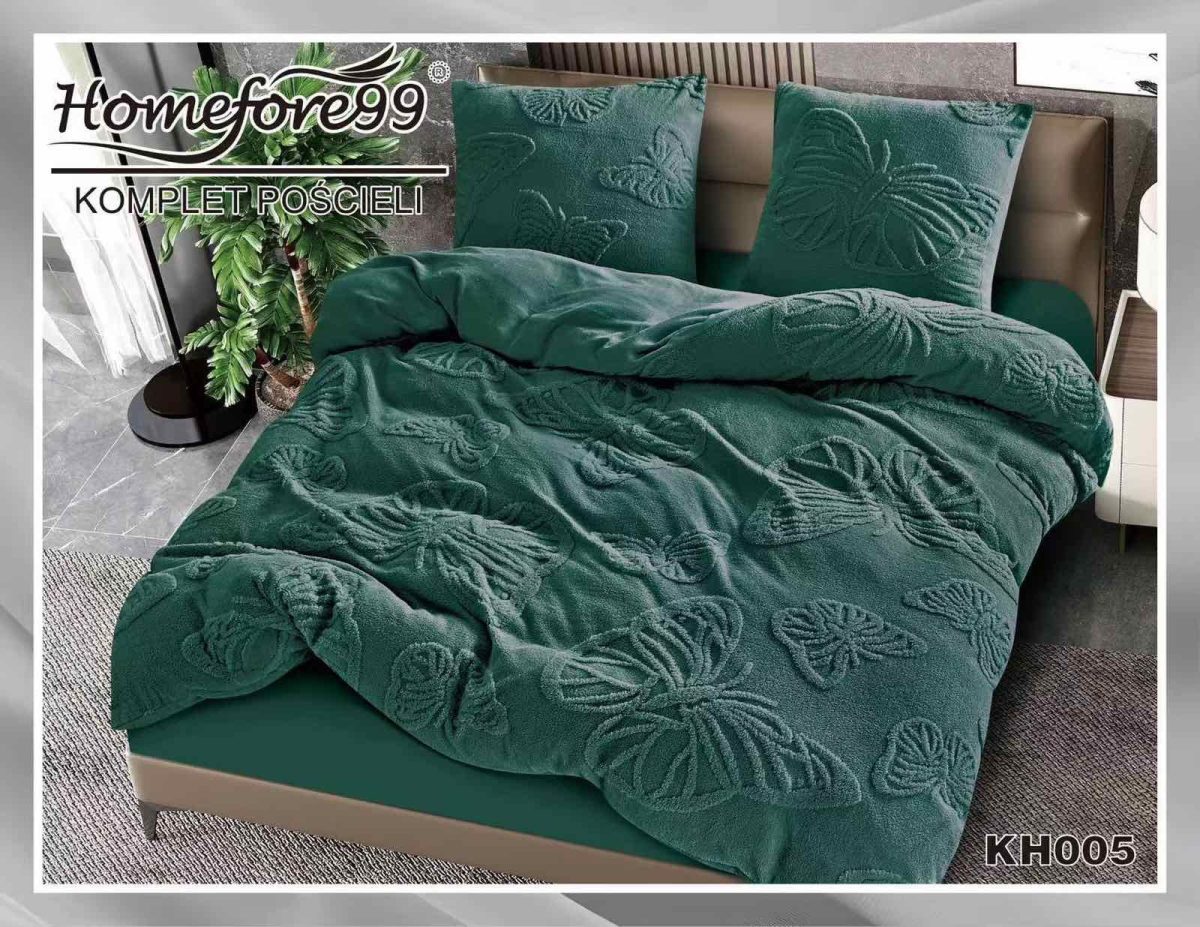 Komplet pościeli z super tkaniny o fakturze miękkiego koca - mikrofibry welurowej_ 3 Częściowy Rozmiar : 200/220cm 9370518