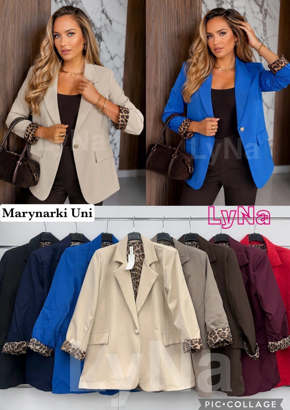 Marynarki Damskie wloskie_size uni_paczka 6szt_mix kolor 1949150