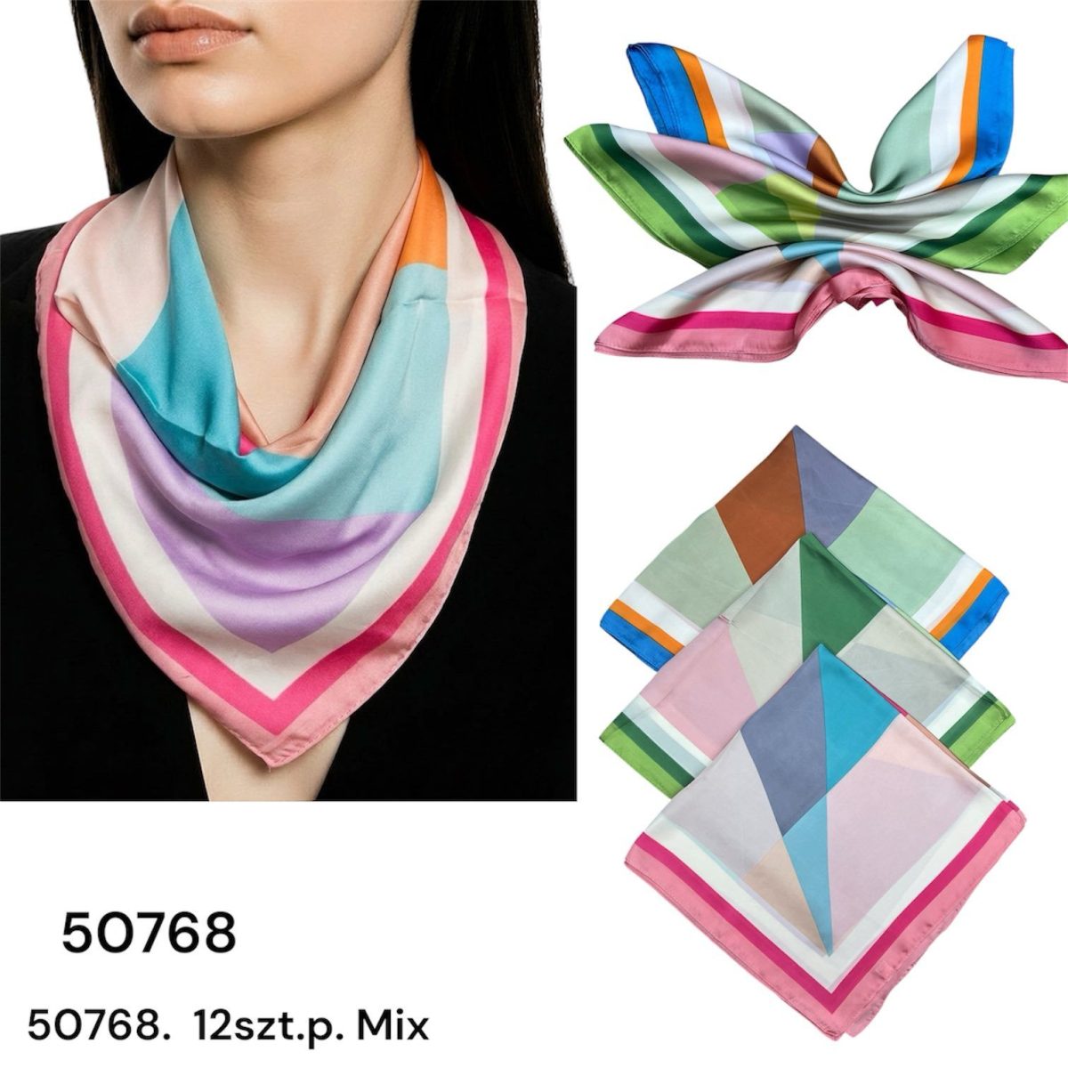 Szaliki Damskie_ paczka 12 szt _mix kolor 8618551
