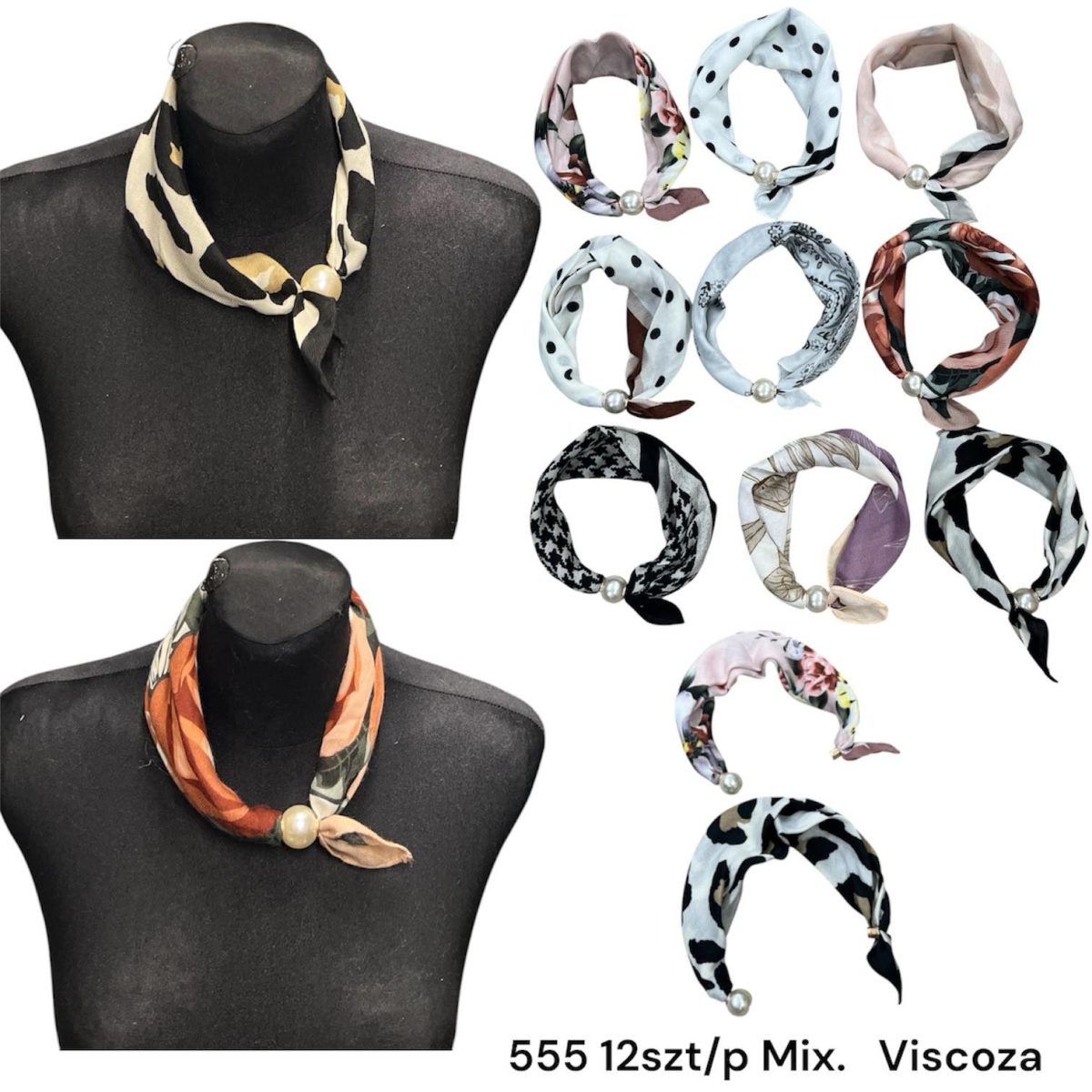 Szaliki Damskie_ paczka 12 szt _mix kolor 8618554