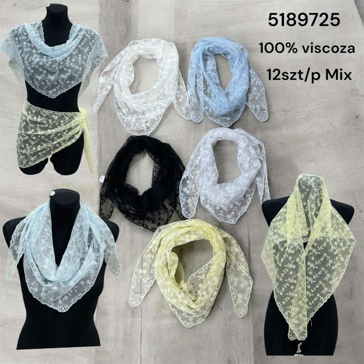 Szaliki Damskie_ paczka 12 szt _mix kolor 8618558