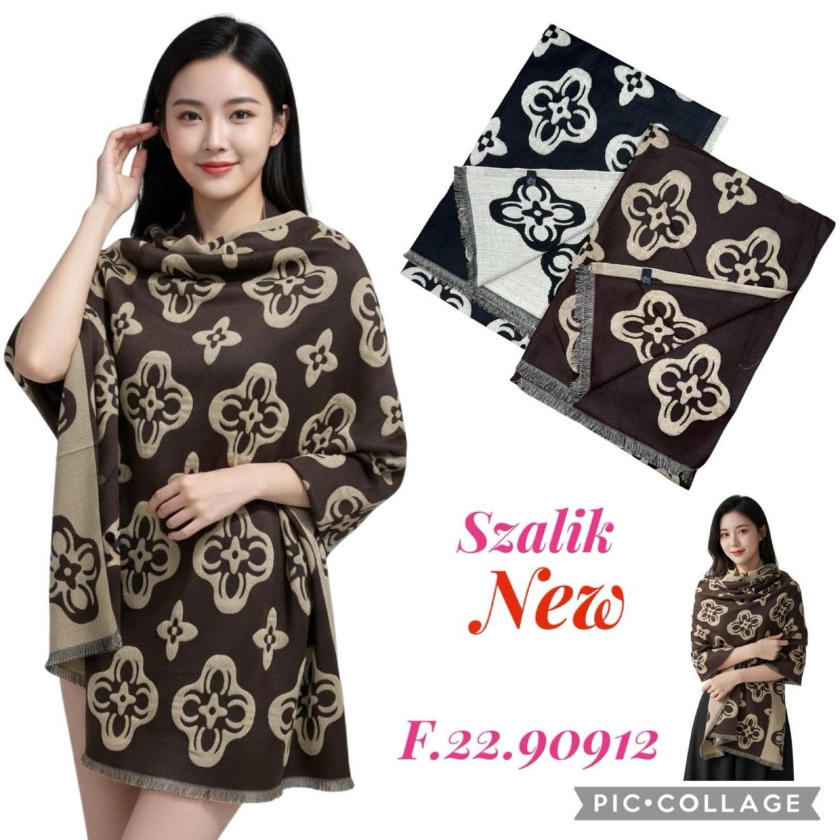 Szaliki Damskie_ paczka 12 szt _mix kolor 8618573
