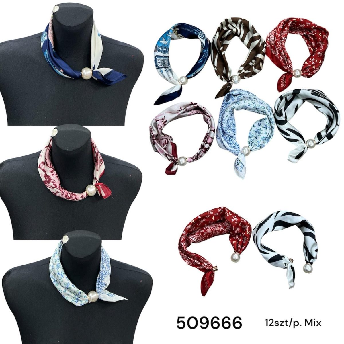Szaliki Damskie_ paczka 12 szt _mix kolor 8618595