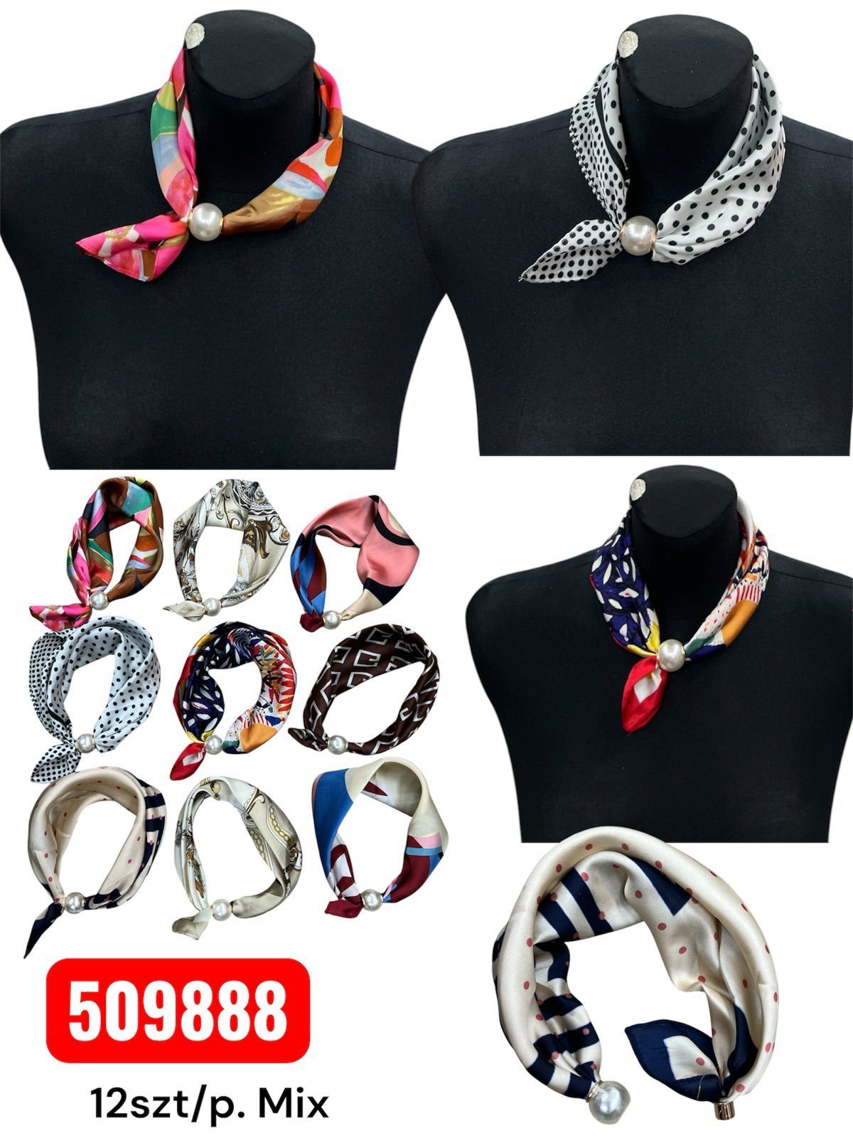 Szaliki Damskie_ paczka 12 szt _mix kolor 8618597