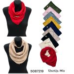 Szaliki Damskie_ paczka 12 szt _mix kolor 8618599