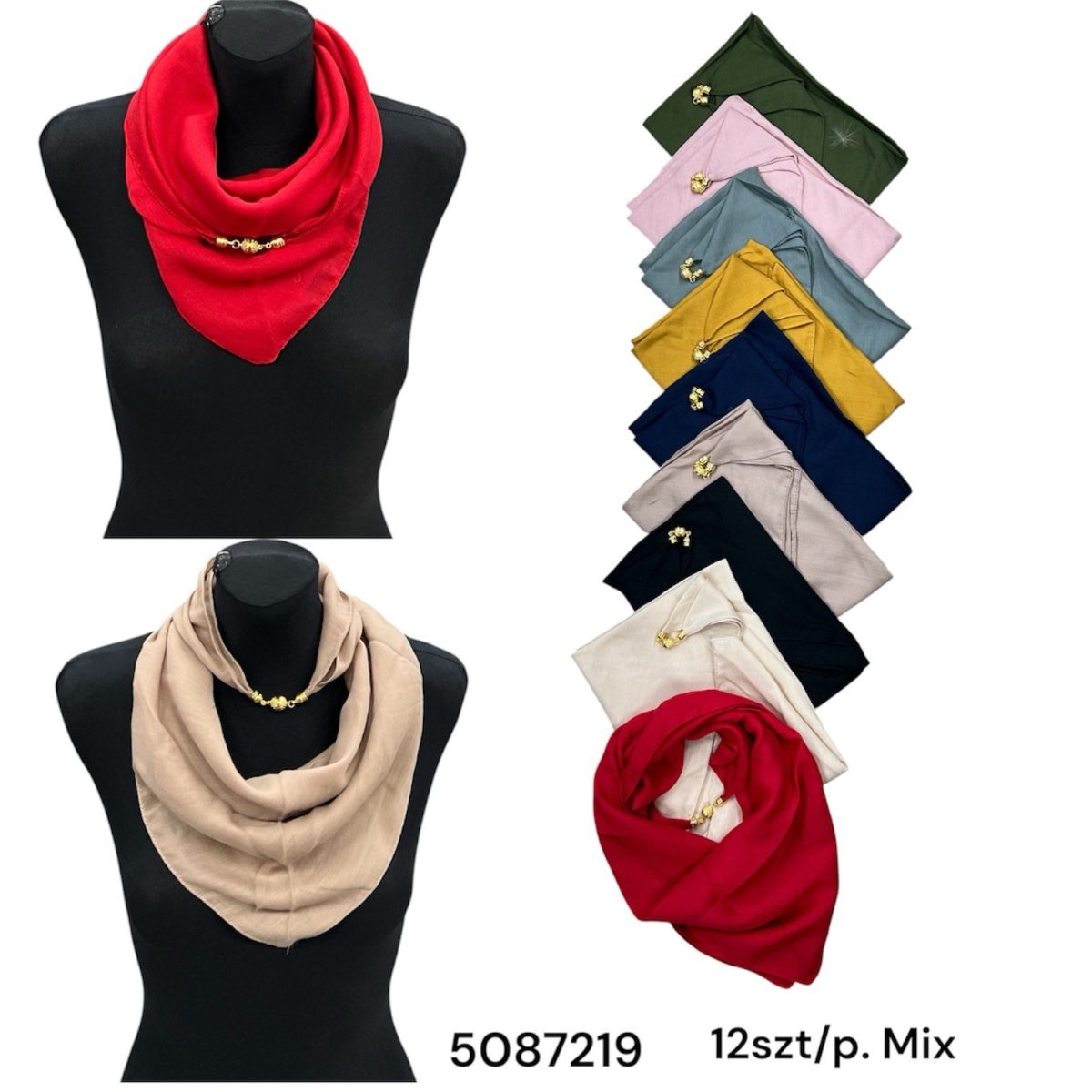 Szaliki Damskie_ paczka 12 szt _mix kolor 8618599