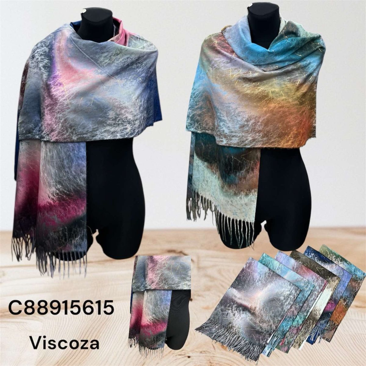Szaliki Damskie_ paczka 12 szt _mix kolor 8618603
