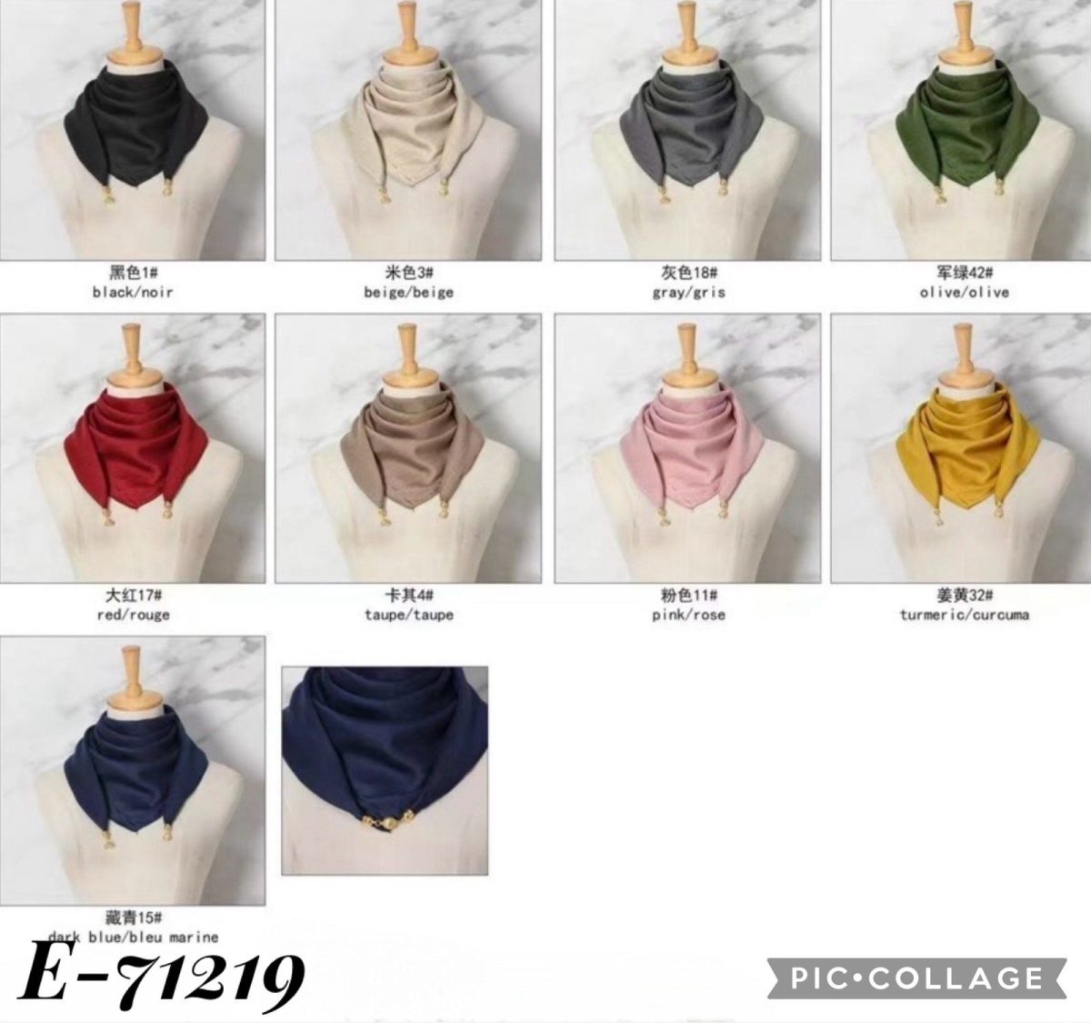 Szaliki Damskie_ paczka 12 szt _mix kolor 8618604