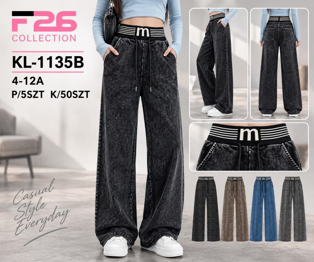 Spodnie jeansy DZIECIĘCA size 4-12 lat_ paczka 5szt _1 kolor 8618719
