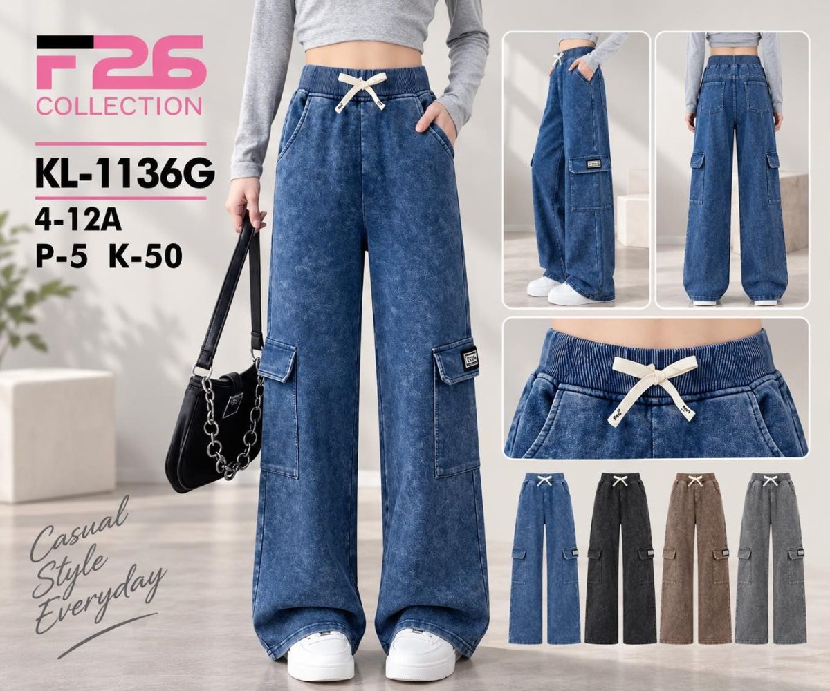 Spodnie jeansy DZIECIĘCA size 4-12 lat_ paczka 5szt _1 kolor 8618721