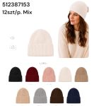 Czapki Damskie_ paczka 12 szt _mix kolor 8618645