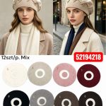 Czapki Damskie_ paczka 12 szt _mix kolor 8618646