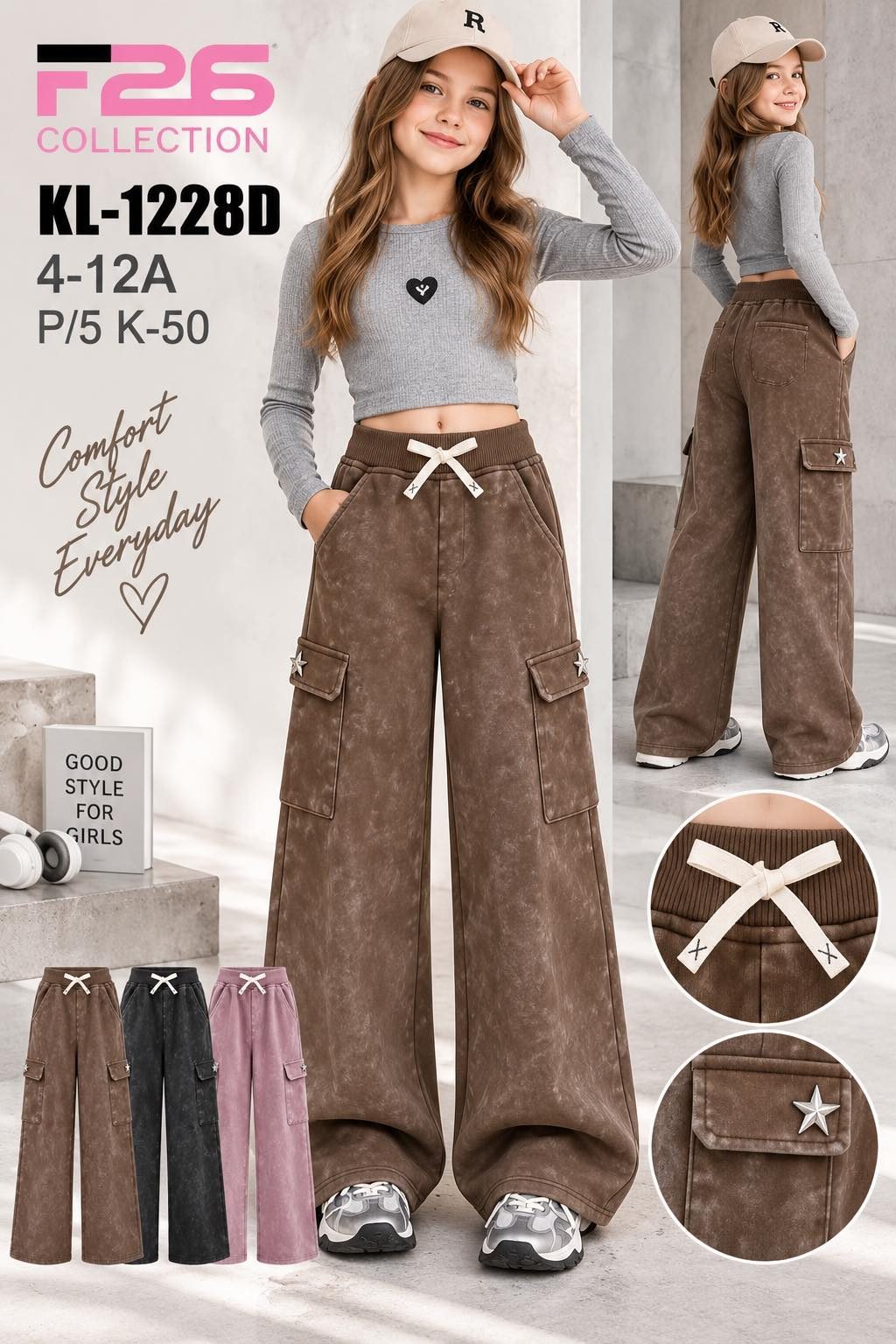 Spodnie jeansy DZIECIĘCA size 4-12 lat_ paczka 5szt _1 kolor 8618698