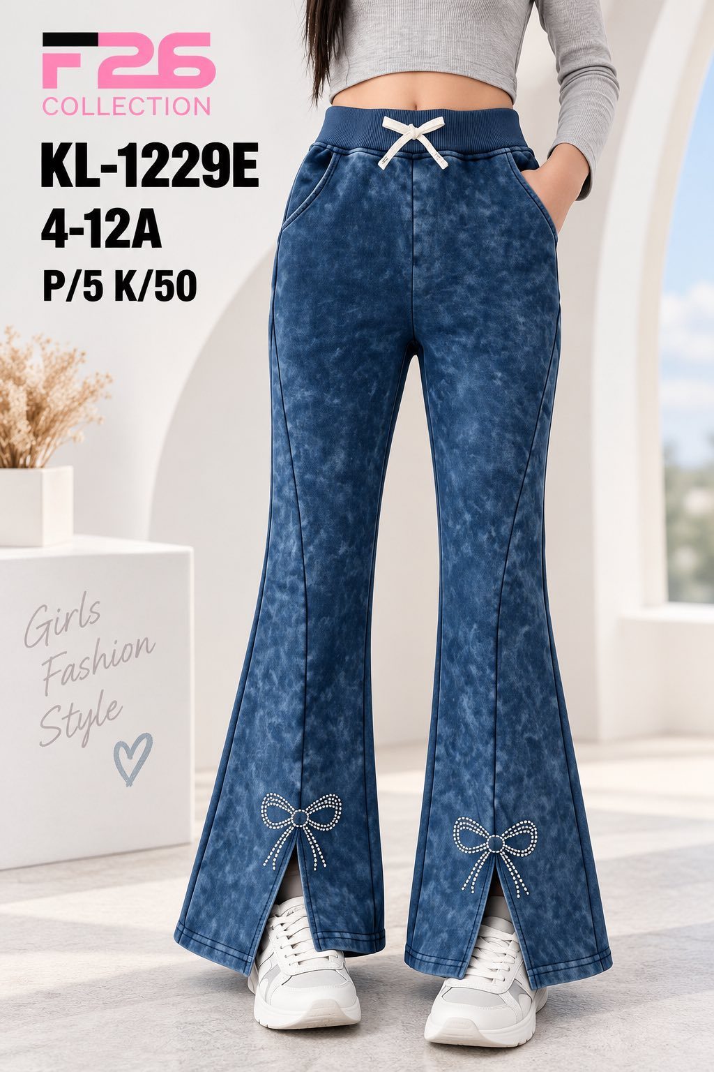 Spodnie jeansy DZIECIĘCA size 4-12 lat_ paczka 5szt _1 kolor 8618702
